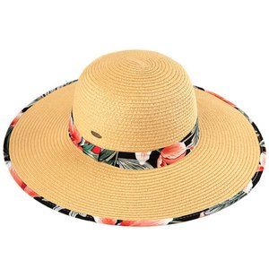 CC HALF HEAD WIDE BRIMMED SUN HAT IVORY 672688